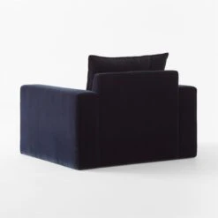 Camden Ink Blue Velvet Lounge Chair -Furniture Sales Store CamdenSeaBlueChair3QBSSF22