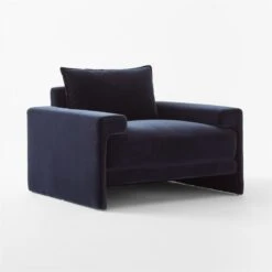 Camden Ink Blue Velvet Lounge Chair -Furniture Sales Store CamdenSeaBlueChair3QSSF22