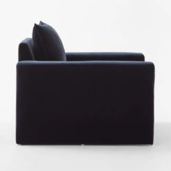 Camden Ink Blue Velvet Lounge Chair -Furniture Sales Store CamdenSeaBlueChairSDSSF22