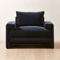 Camden Ink Blue Velvet Lounge Chair