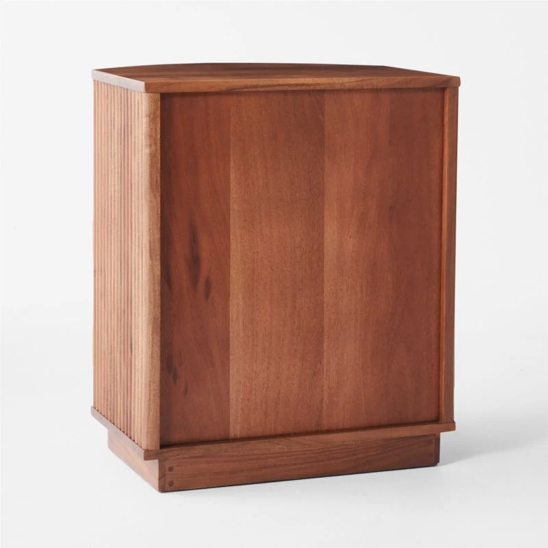 Cameo Curved Midtone Acacia Wood Nightstand 5 Cameo Curved Midtone Acacia Wood Nightstand - Image 5