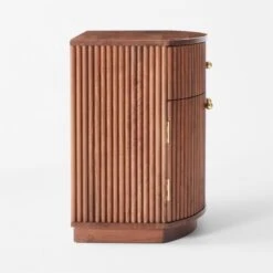 Cameo Curved Midtone Acacia Wood Nightstand 9 Cameo Curved Midtone Acacia Wood Nightstand -Furniture Sales Store CameoMidtoneNightstandSDSSF23