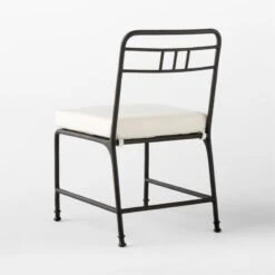 Canova Metal Outdoor Dining Chair With Ivory Sunbrella® Cushion -Furniture Sales Store CanovaDiningChair3QBSSS23