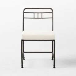 Canova Metal Outdoor Dining Chair With Ivory Sunbrella® Cushion -Furniture Sales Store CanovaDiningChairSOSSS23