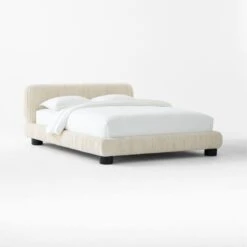 Cantar Ivory Velvet Upholstered Queen Bed -Furniture Sales Store CantarIvoryVelvetQBed3QSSS23