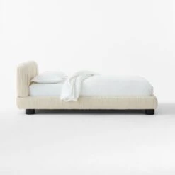 Cantar Ivory Velvet Upholstered Queen Bed -Furniture Sales Store CantarIvoryVelvetQBedSDSSS23