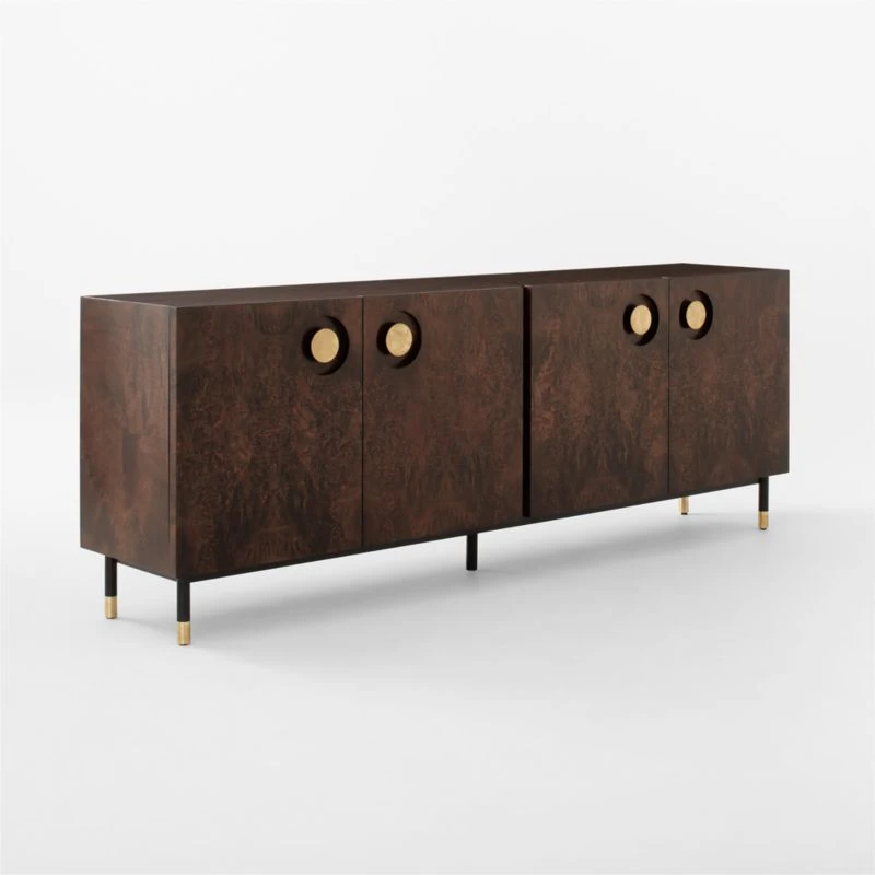 Carbon Brown Burl Wood Media Console 5 Carbon Brown Burl Wood Media Console - Image 5