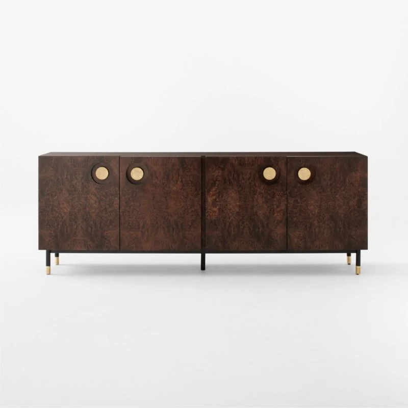 Carbon Brown Burl Wood Media Console 4 Carbon Brown Burl Wood Media Console - Image 4