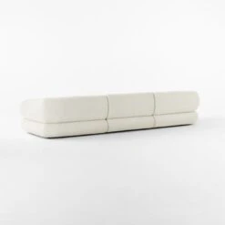 Chale 3-Piece Ivory White Boucle Sectional Sofa -Furniture Sales Store Chale3PcCreamBclSect3QBSSS23