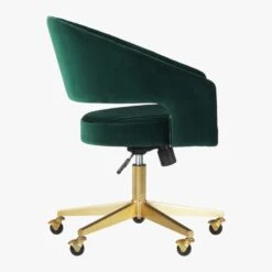 Channel Green Velvet Office Chair 11 Channel Green Velvet Office Chair -Furniture Sales Store ChannelGrnVlvtOffcChairSDF19