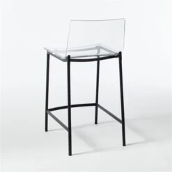 Chiaro Clear Counter Stool Black Set Of 2 -Furniture Sales Store ChiaroBlackBarStool30in3QBF20