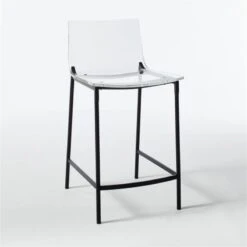 Chiaro Clear Counter Stool Black Set Of 2 -Furniture Sales Store ChiaroBlackBarStool30in3QF20