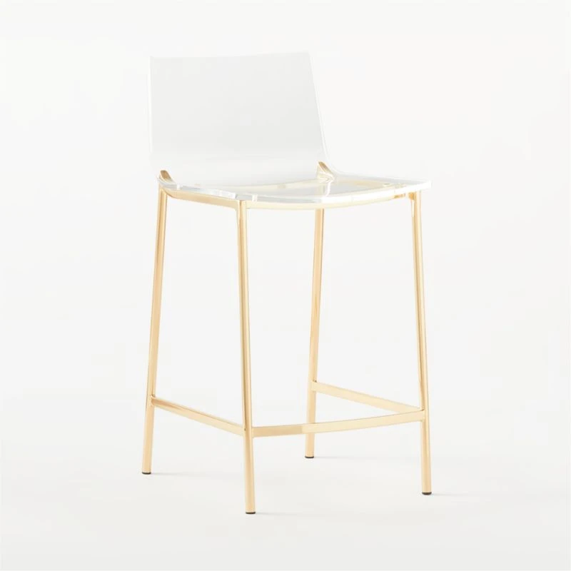 Chiaro Clear Counter Stool Gold Set Of 2 4 Chiaro Clear Counter Stool Gold Set Of 2 - Image 4