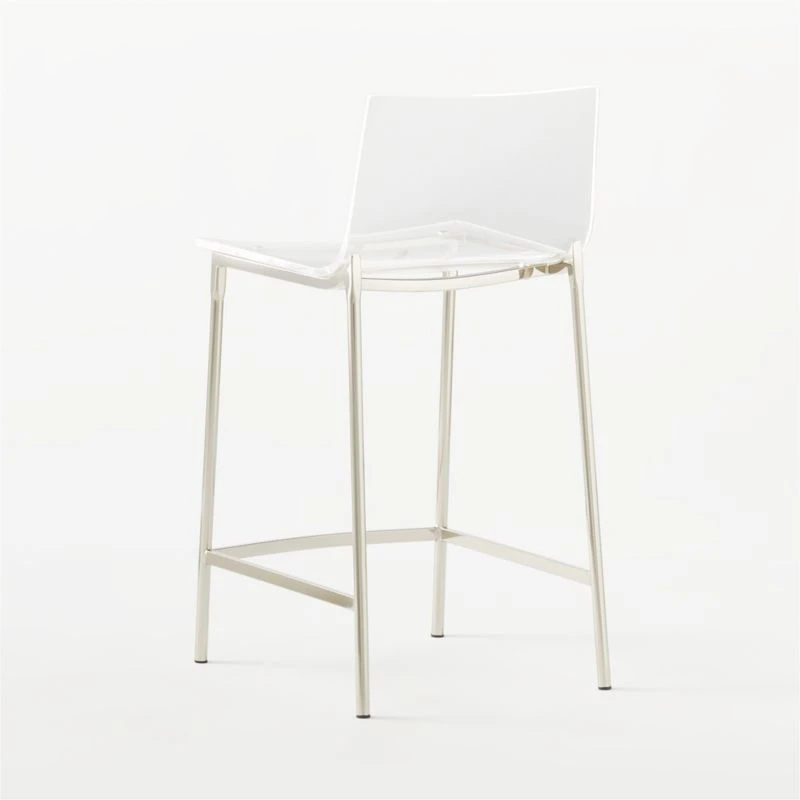Chiaro Clear Counter Stool Nickel 6 Chiaro Clear Counter Stool Nickel - Image 6