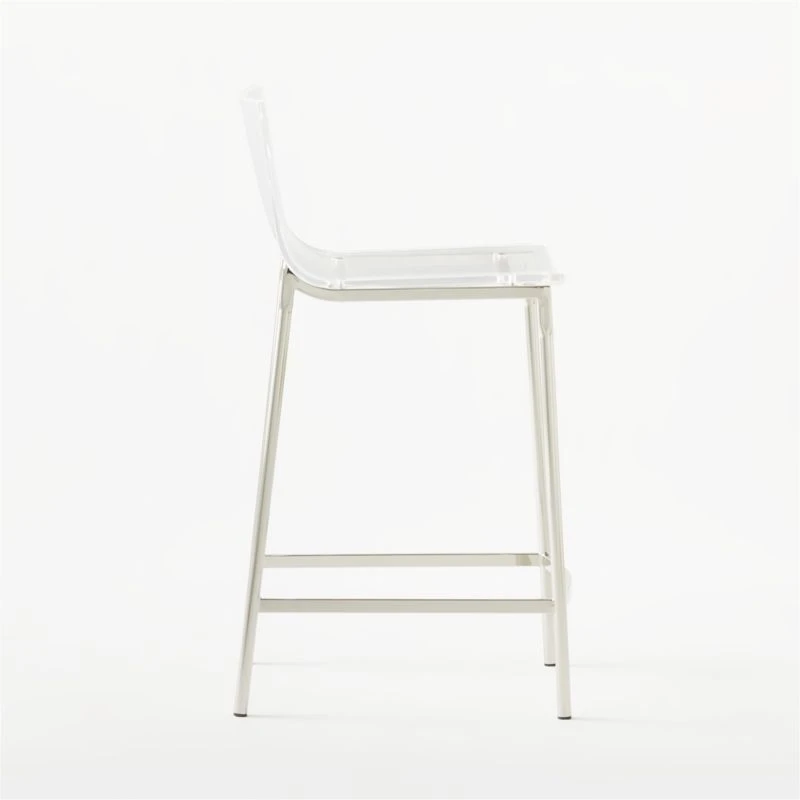 Chiaro Clear Counter Stool Nickel 5 Chiaro Clear Counter Stool Nickel - Image 5