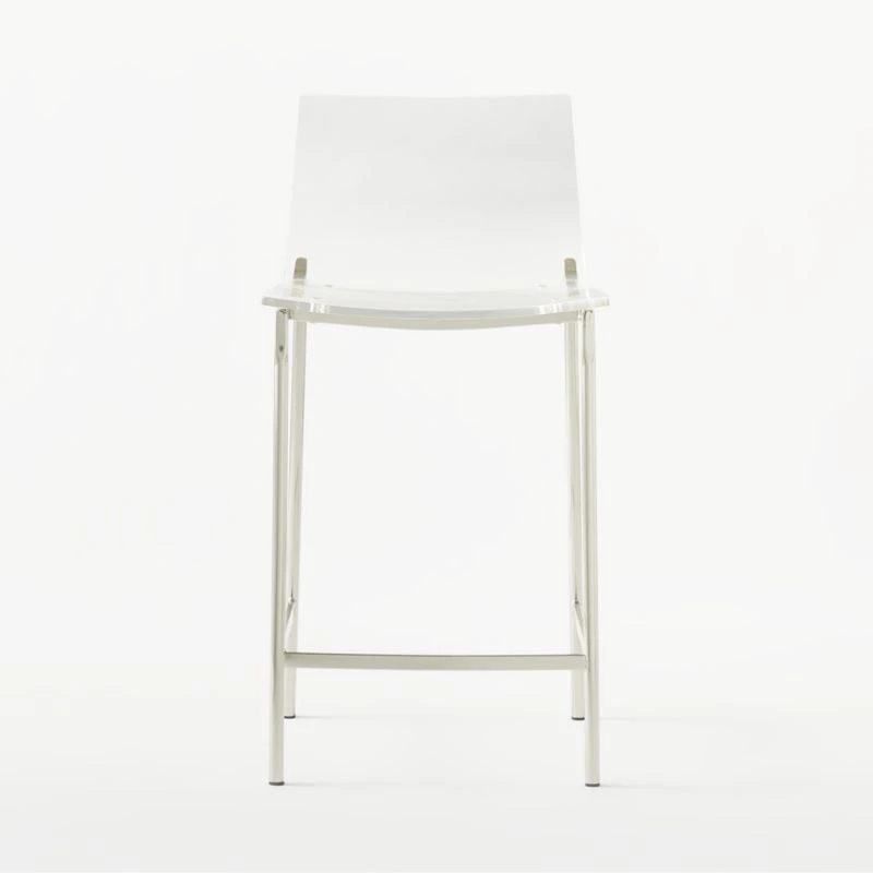 Chiaro Clear Counter Stool Nickel 3 Chiaro Clear Counter Stool Nickel - Image 3