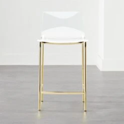 Chiaro Clear Counter Stool Gold Set Of 2
