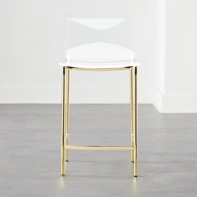 Chiaro Clear Counter Stool Gold Set Of 2 1 Chiaro Clear Counter Stool Gold Set Of 2