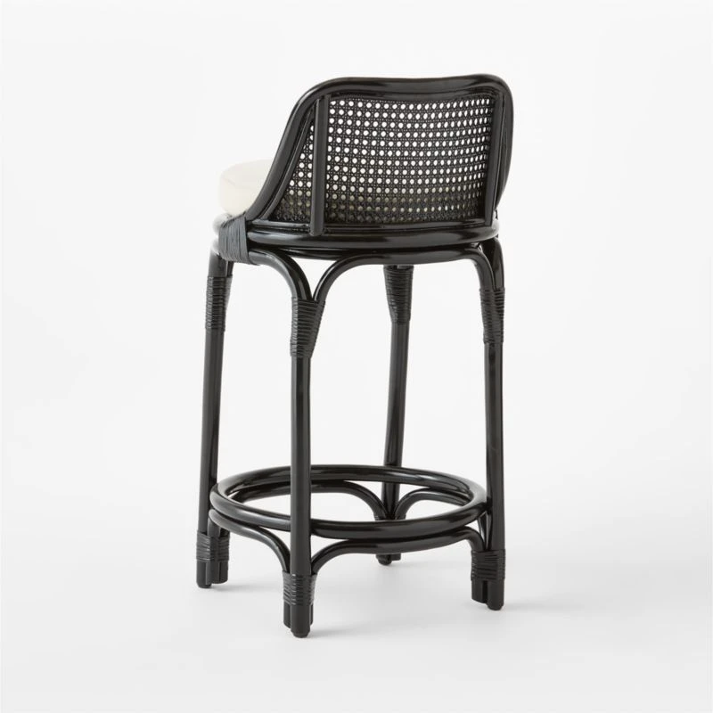 Coba Black Rattan Counter Stool Set Of 2 6 Coba Black Rattan Counter Stool Set Of 2 - Image 6