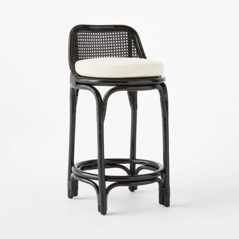 Coba Black Rattan Counter Stool Set Of 2 4 Coba Black Rattan Counter Stool Set Of 2 - Image 4