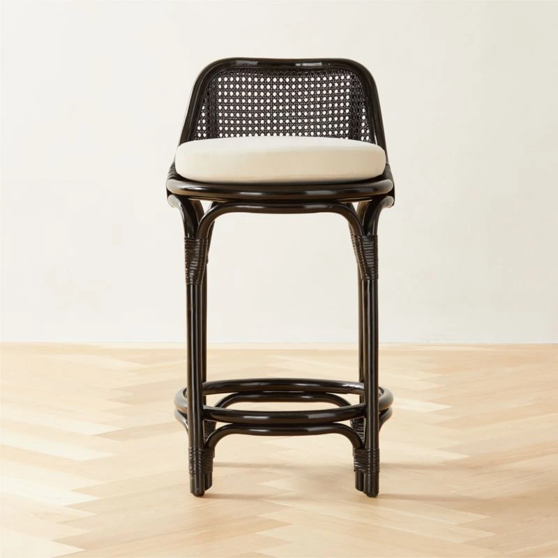 Coba Black Rattan Counter Stool Set Of 2 1 Coba Black Rattan Counter Stool Set Of 2