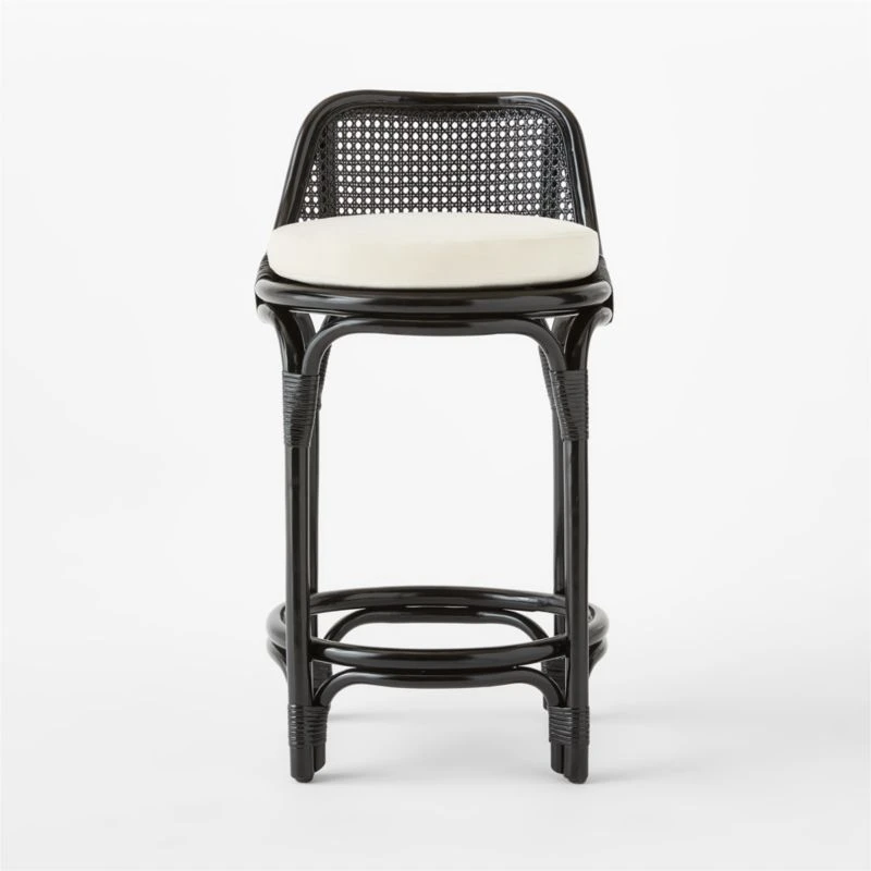Coba Black Rattan Counter Stool Set Of 2 3 Coba Black Rattan Counter Stool Set Of 2 - Image 3