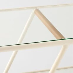 Colombe Ivory Metal Outdoor Console Table With Glass Top -Furniture Sales Store ColombeBlancBarConsoleAVSSS23