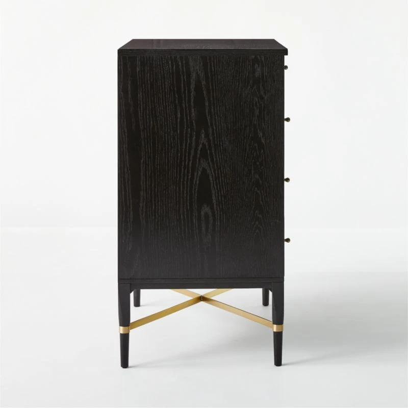 Connoisseur 5-Drawer Black Oak Wood Dresser Model 1003 6 Connoisseur 5-Drawer Black Oak Wood Dresser Model 1003 - Image 6