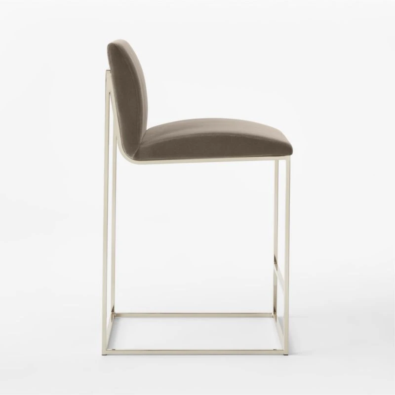 Coop Metal And Mushroom Velvet Counter Stool 4 Coop Metal And Mushroom Velvet Counter Stool - Image 4