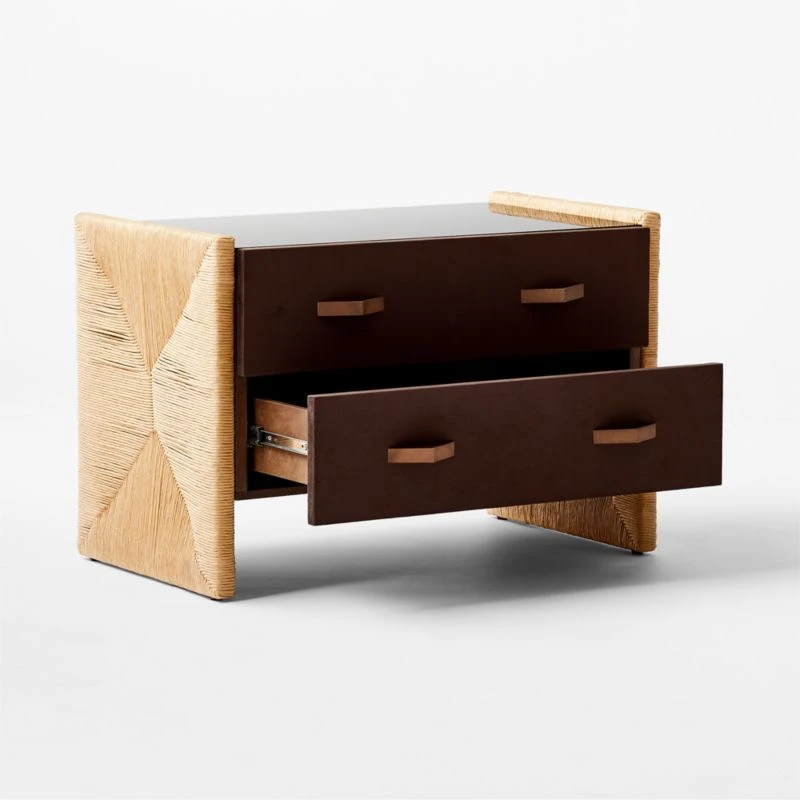 Crillo 2-Drawer Brown Nightstand With Mirror Top 6 Crillo 2-Drawer Brown Nightstand With Mirror Top - Image 6