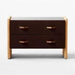 Crillo 2-Drawer Brown Nightstand With Mirror Top 12 Crillo 2-Drawer Brown Nightstand With Mirror Top -Furniture Sales Store CrilloNatNightstandSOSSF21