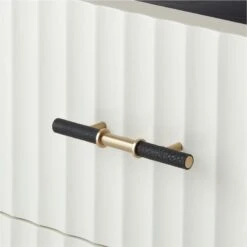 Crimped 4-Drawer White Oak Wood Dresser -Furniture Sales Store CrimpedWhiteNightstandAVSSF21 1