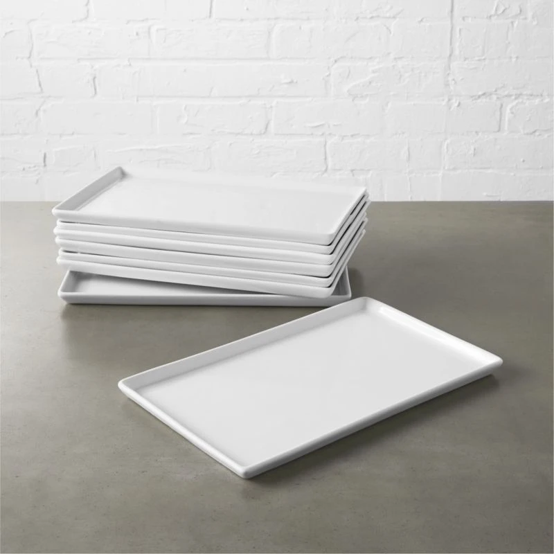 Cuatro Rectangular White Serving Platter Medium Set Of 8 1 Cuatro Rectangular White Serving Platter Medium Set Of 8