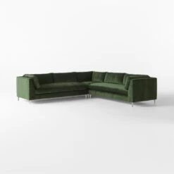 Decker 3-Piece L-Shaped Green Performance Velvet Sectional Sofa 8 Decker 3-Piece L-Shaped Green Performance Velvet Sectional Sofa -Furniture Sales Store Decker3PcGreenSectSofa3QSSF23