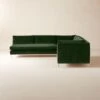 Decker 3-Piece L-Shaped Green Performance Velvet Sectional Sofa With Right Arm