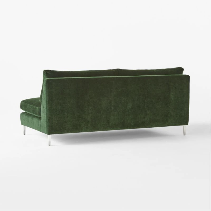 Decker Green Performance Velvet Armless Loveseat 5 Decker Green Performance Velvet Armless Loveseat - Image 5