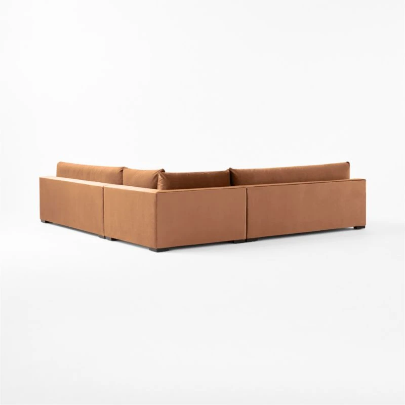 Deseo 3-Piece Modular Copper Brown Performance Velvet Sectional Sofa 5 Deseo 3-Piece Modular Copper Brown Performance Velvet Sectional Sofa - Image 5