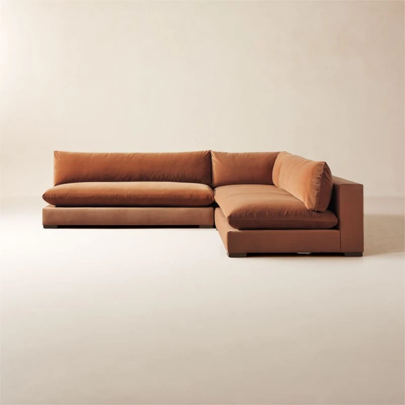 Deseo 3-Piece Modular Copper Brown Performance Velvet Sectional Sofa 1 Deseo 3-Piece Modular Copper Brown Performance Velvet Sectional Sofa