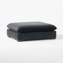 Deseo Charcoal Grey Performance Velvet Ottoman -Furniture Sales Store DeseoChcVltOttoman3QSSF23