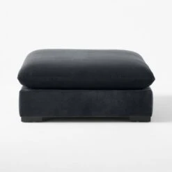 Deseo Charcoal Grey Performance Velvet Ottoman -Furniture Sales Store DeseoChcVltOttomanSDSSF23