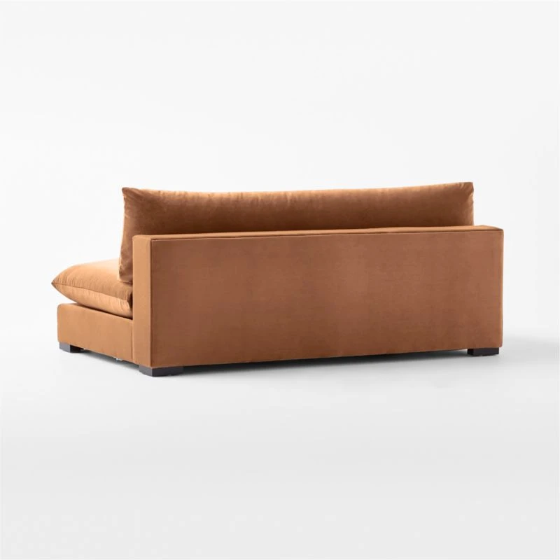 Deseo Copper Brown Performance Velvet Armless Loveseat 5 Deseo Copper Brown Performance Velvet Armless Loveseat - Image 5