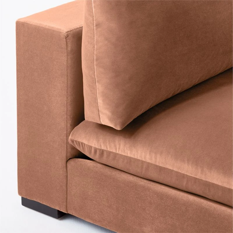 Deseo Copper Brown Performance Velvet Armless Loveseat 6 Deseo Copper Brown Performance Velvet Armless Loveseat - Image 6