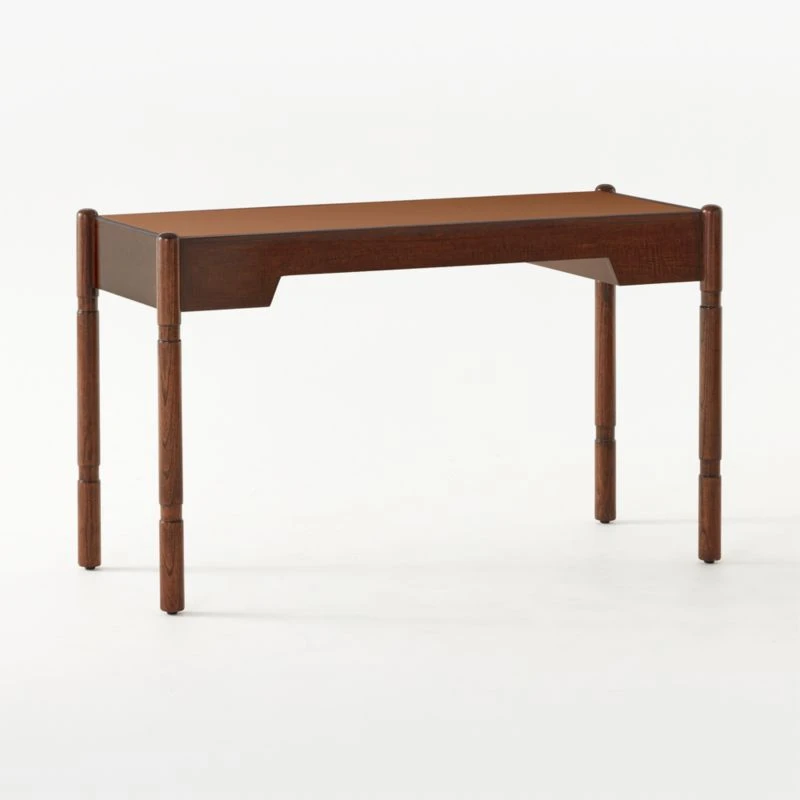 Dreher Brown Leather Desk With Drawer 8 Dreher Brown Leather Desk With Drawer - Image 8