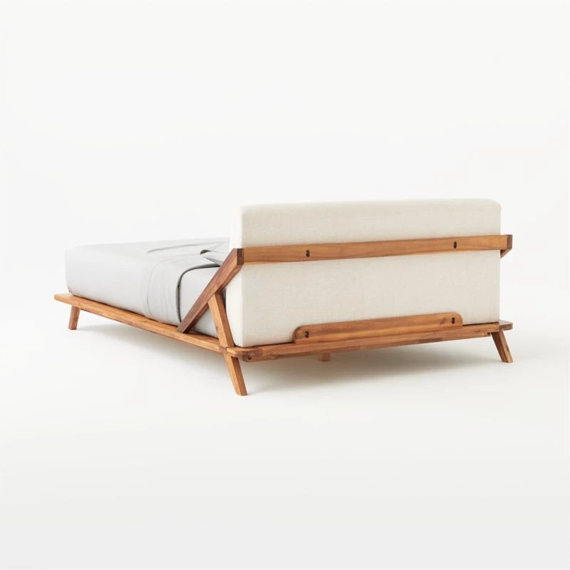 Drommen Acacia Wood Platform Queen Bed 5 Drommen Acacia Wood Platform Queen Bed - Image 5