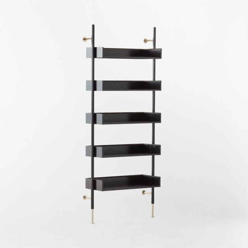 Effie Black Oak Wall Mount Bookshelf 3 Effie Black Oak Wall Mount Bookshelf - Image 3