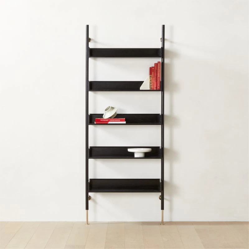 Effie Black Oak Wall Mount Bookshelf 1 Effie Black Oak Wall Mount Bookshelf
