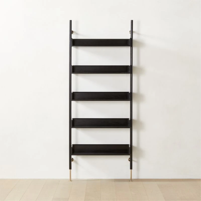 Effie Black Oak Wall Mount Bookshelf 2 Effie Black Oak Wall Mount Bookshelf - Image 2