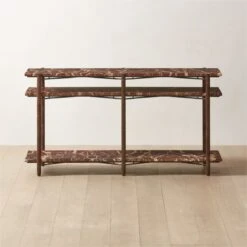 Ember Red Marble Console Table