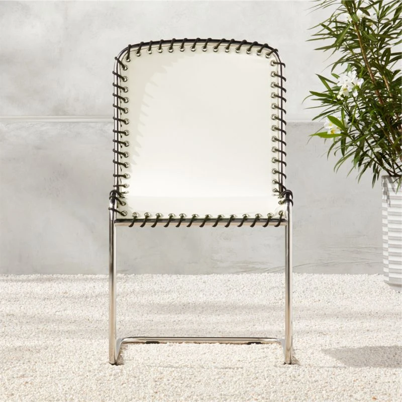 Enzo Natural Sunbrella ® Outdoor Armless Sling Chair Set Of 4 1 Enzo Natural Sunbrella ® Outdoor Armless Sling Chair Set Of 4