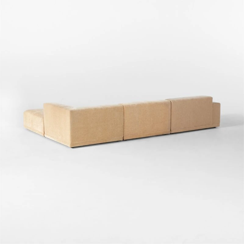 Faible 4-Piece Wheat Performance Velvet Sectional Sofa With Left Arm 5 Faible 4-Piece Wheat Performance Velvet Sectional Sofa With Left Arm - Image 5